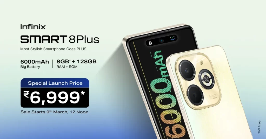 Infinix Smart 8 Plus launched: 50MP camera, 6000mAh battery